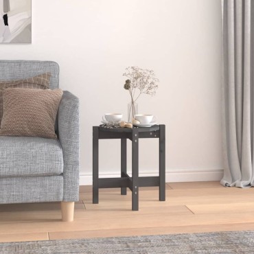 vidaXL Τραπεζάκι Σαλονιού Γκρι 42,5x45cm από Μασίφ Ξύλο Πεύκου 1 τεμ.
