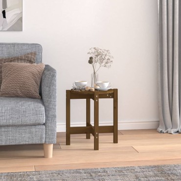 vidaXL Τραπεζάκι Σαλονιού Καφέ Μελί 42,5x45cm Μασίφ Ξύλο Πεύκου 1 τεμ.
