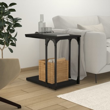 vidaXL Βοηθητικό Τραπέζι Μαύρο 50x35x52cm από Επεξεργασμένο Ξύλο 1 τεμ.