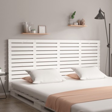 vidaXL Κεφαλάρι Τοίχου Λευκό 166x3x91,5cm από Μασίφ Ξύλο Πεύκου 1 τεμ.