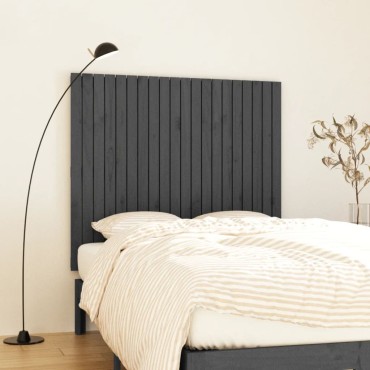vidaXL Κεφαλάρι Τοίχου Γκρι 127,5x3x110cm από Μασίφ Ξύλο Πεύκου 1 τεμ.