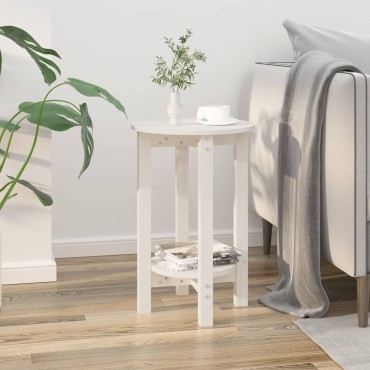 vidaXL Τραπεζάκι Σαλονιού Λευκό 40x60cm από Μασίφ Ξύλο Πεύκου 1 τεμ.