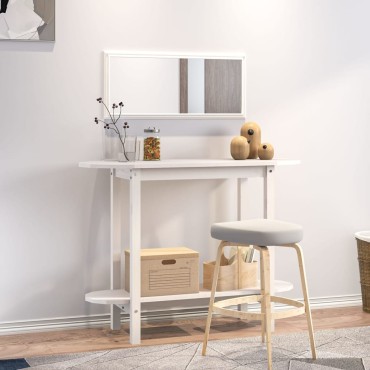 vidaXL Τραπέζι Κονσόλα Λευκό 110x40x80cm από Μασίφ Ξύλο Πεύκου 1 τεμ.