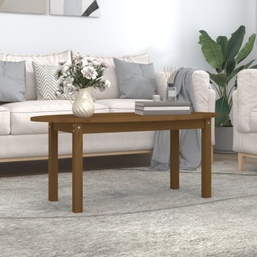 vidaXL Τραπεζάκι Σαλονιού Καφέ Μελί 110x55x45cm Μασίφ Ξύλο Πεύκου 1 τεμ.