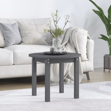 vidaXL Τραπεζάκι Σαλονιού Γκρι 55x45cm από Μασίφ Ξύλο Πεύκου 1 τεμ.