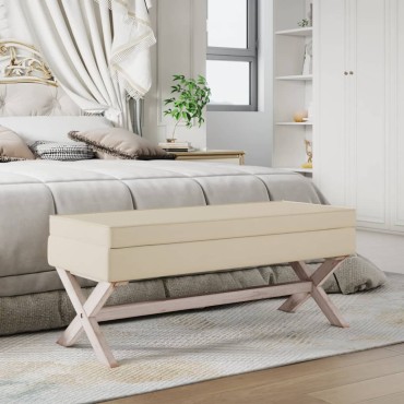 vidaXL Πάγκος Αποθήκευσης 110x45x49cm Λινός 1 τεμ.