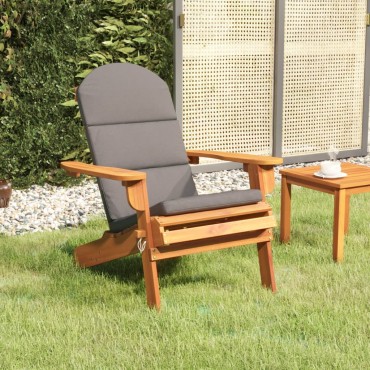 vidaXL Καρέκλα Κήπου Adirondack με Μαξιλάρια από Μασίφ Ξύλο Ακακίας 75x84x90cm 1 τεμ.