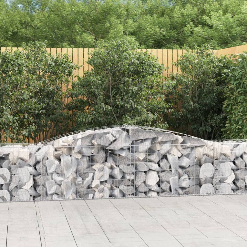 vidaXL Συρματοκιβώτια Τοξωτά 4 τεμ. 400x50x60/80 εκ. Γαλβαν. Ατσάλι