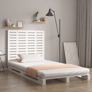 vidaXL Κεφαλάρι Τοίχου Λευκό 81x3x91,5cm από Μασίφ Ξύλο Πεύκου 1 τεμ.