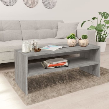 vidaXL Τραπεζάκι Σαλονιού Γκρι Sonoma 100x40x40cm Επεξεργασμένο Ξύλο 1 τεμ.