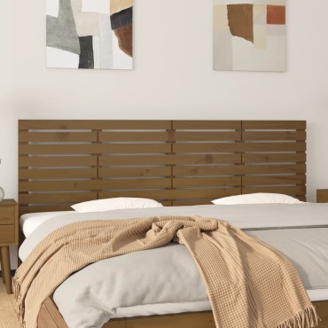vidaXL Κεφαλάρι Τοίχου Μελί 206x3x63cm από Μασίφ Ξύλο Πεύκου 1 τεμ.