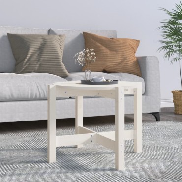 vidaXL Τραπεζάκι Σαλονιού Λευκό 62,5x45cm από Μασίφ Ξύλο Πεύκου 1 τεμ.