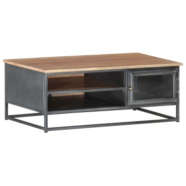 vidaXL Τραπεζάκι Σαλονιού Γκρι 90x50x35cm από Μασίφ Ξύλο Ακακίας 1 τεμ.