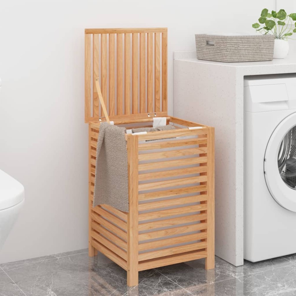 vidaXL Καλάθι Απλύτων 45 x 45 x 65 εκ. από Μασίφ Ξύλο Καρυδιάς