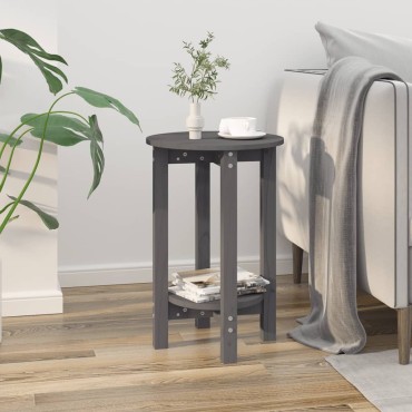 vidaXL Τραπεζάκι Σαλονιού Γκρι 40x60cm από Μασίφ Ξύλο Πεύκου 1 τεμ.
