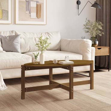 vidaXL Τραπεζάκι Σαλονιού Καφέ Μελί 118x63x45cm Μασίφ Ξύλο Πεύκου 1 τεμ.