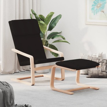 vidaXL Πολυθρόνα Relax Μαύρο Υφασμάτινη με Υποπόδιο 59x82x98cm 1 τεμ.