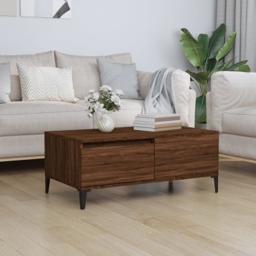vidaXL Τραπεζάκι Σαλονιού Καφέ Δρυς 90x50x36,5cm Επεξεργασμ. Ξύλο 1 τεμ.