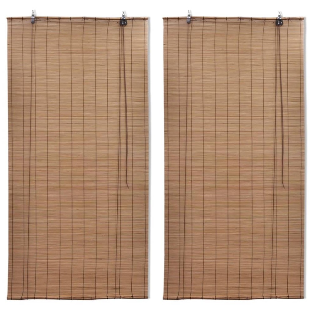 vidaXL Στόρια Σκίασης 2 τεμ. Καφέ 150 x 220 εκ. από Μπαμπού