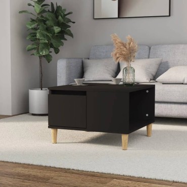 vidaXL Τραπεζάκι Σαλονιού Μαύρο 55x55x36,5cm από Επεξεργασμένο Ξύλο 1 τεμ.
