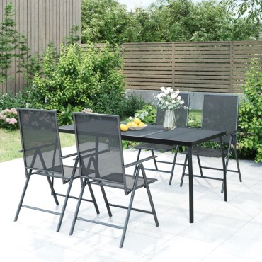 vidaXL Τραπέζι Κήπου Ανθρακί με Πλέγμα 165x80x72cm Ατσάλινο 1 τεμ.