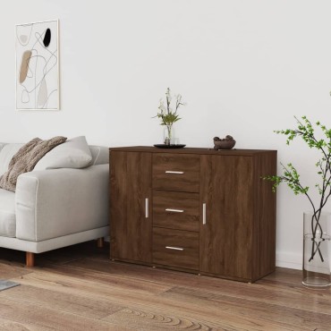 vidaXL Μπουφές Καφέ Δρυς 91x29,5x65cm από Επεξεργασμένο Ξύλο 1 τεμ.