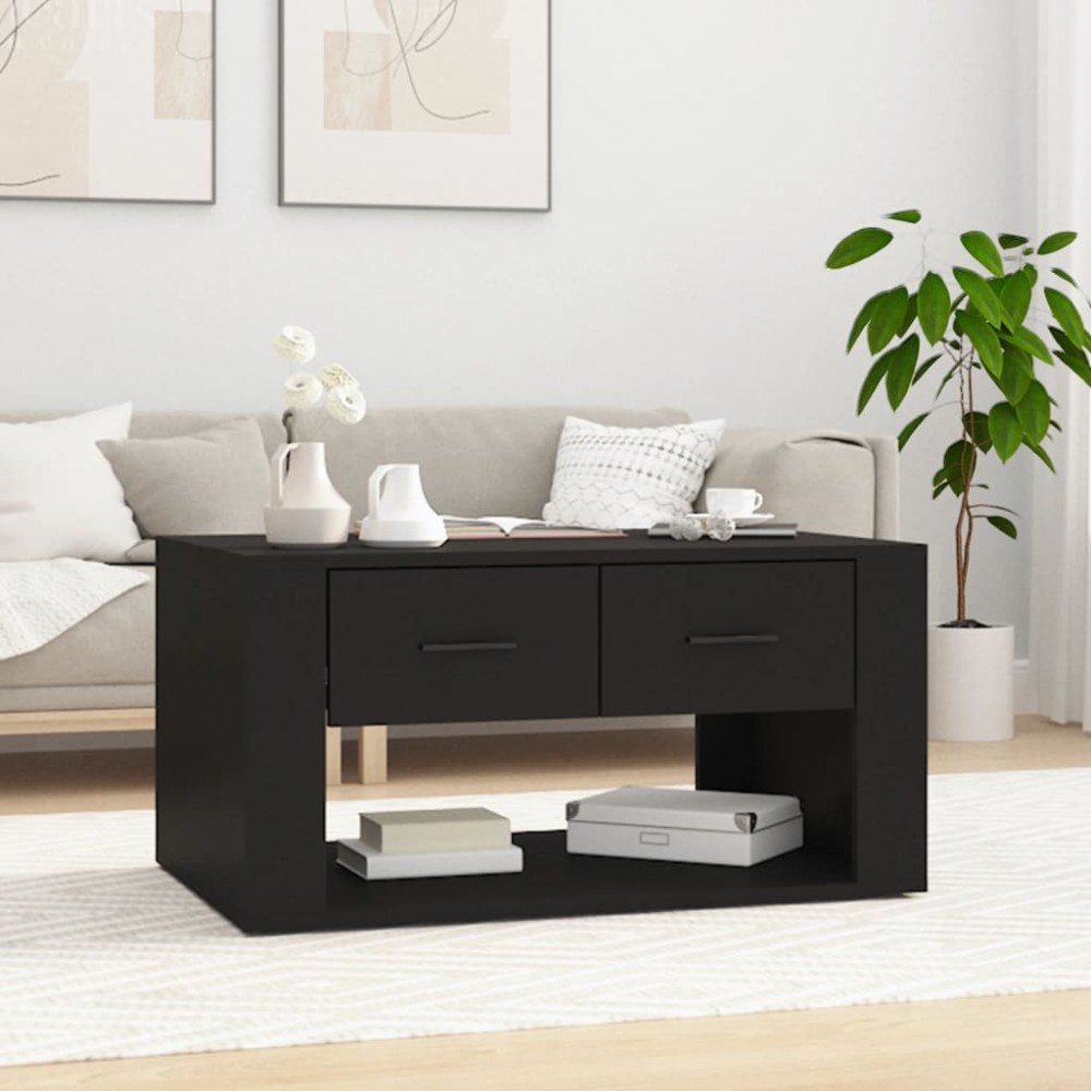 vidaXL Τραπεζάκι Σαλονιού Μαύρο 80x50x40cm Επεξεργασμένο Ξύλο 1 τεμ.