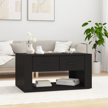 vidaXL Τραπεζάκι Σαλονιού Μαύρο 80x50x40cm Επεξεργασμένο Ξύλο 1 τεμ.