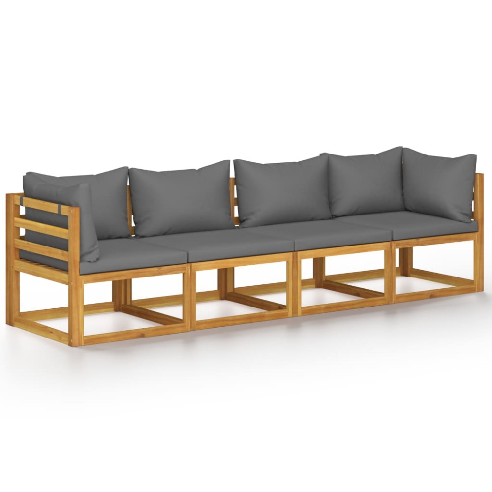 3057608 vidaXL 4-Seater Garden Sofa with Cushion Solid Acacia Wood (2x311856)
