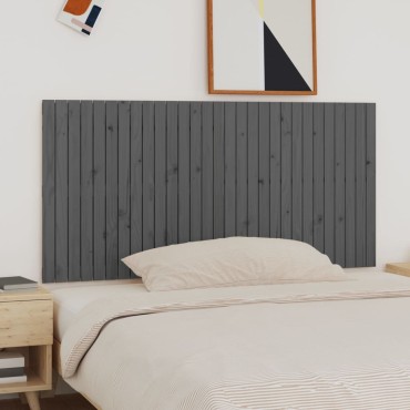 vidaXL Κεφαλάρι Τοίχου Γκρι 185x3x90cm από Μασίφ Ξύλο Πεύκου 1 τεμ.