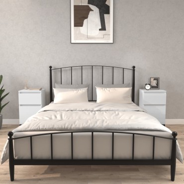 vidaXL Κομοδίνα 2 τεμ. Γυαλιστερό Λευκό 40x35x70cm