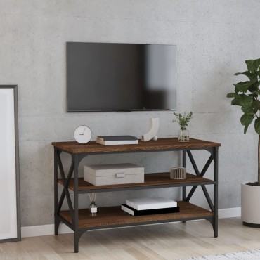 vidaXL Έπιπλο Τηλεόρασης Καφέ Δρυς 80x40x50cm Επεξεργασμένο Ξύλο 1 τεμ.