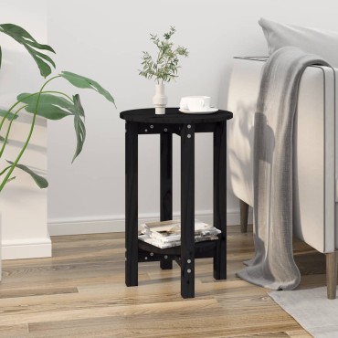 vidaXL Τραπεζάκι Σαλονιού Μαύρο 40x60cm από Μασίφ Ξύλο Πεύκου 1 τεμ.