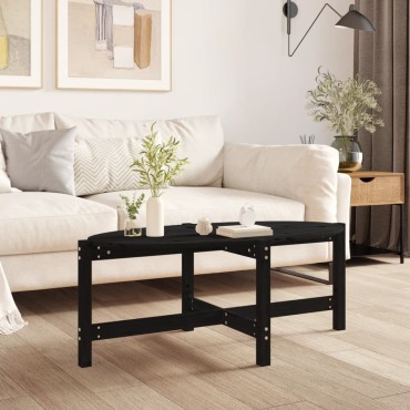 vidaXL Τραπεζάκι Σαλονιού Μαύρο 118x63x45cm από Μασίφ Ξύλο Πεύκου 1 τεμ.