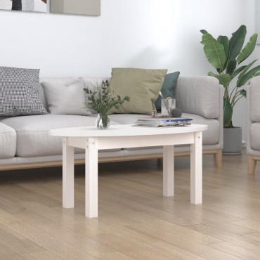 vidaXL Τραπεζάκι Σαλονιού Λευκό 80x40x35cm από Μασίφ Ξύλο Πεύκου 1 τεμ.