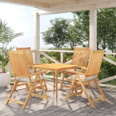 vidaXL Μαξιλάρια Καρέκλας 4 τεμ. Σχέδιο Φύλλων 50x50x7cm Υφασμάτινα