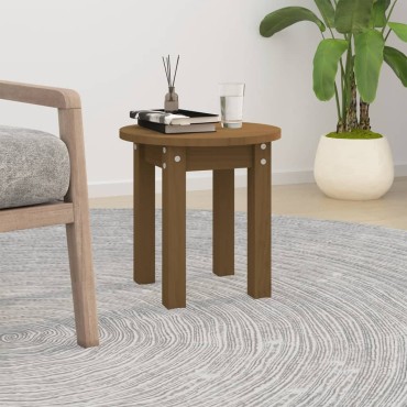 vidaXL Τραπεζάκι Σαλονιού Καφέ Μελί 35x35cm Μασίφ Ξύλο Πεύκου 1 τεμ.