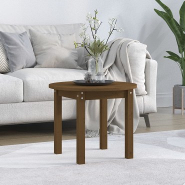 vidaXL Τραπεζάκι Σαλονιού Καφέ Μελί 55x45cm Μασίφ Ξύλο Πεύκου 1 τεμ.