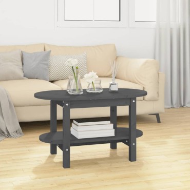 vidaXL Τραπεζάκι Σαλονιού Γκρι 80x45x45cm από Μασίφ Ξύλο Πεύκου 1 τεμ.