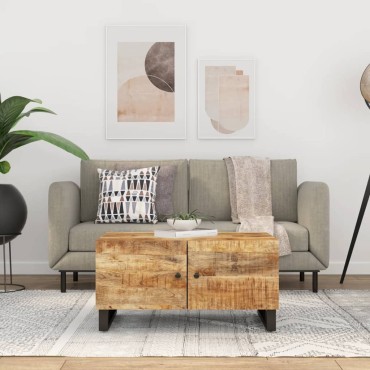 vidaXL Τραπεζάκι Σαλονιού 80x50x40cm Μασίφ Ξύλο Μάνγκο & Επεξ. Ξύλο 1 τεμ.