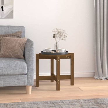 vidaXL Τραπεζάκι Σαλονιού Καφέ Μελί 52,5x45cm Μασίφ Ξύλο Πεύκου 1 τεμ.