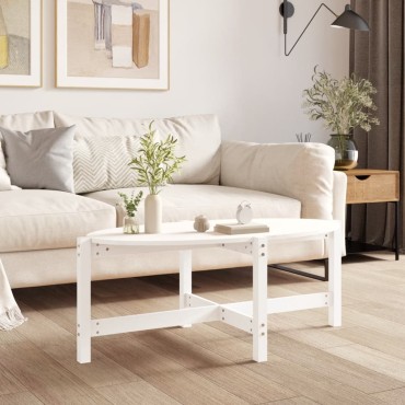 vidaXL Τραπεζάκι Σαλονιού Λευκό 118x63x45cm από Μασίφ Ξύλο Πεύκου 1 τεμ.