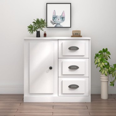 vidaXL Ντουλάπι Λευκό 70x35,5x67,5cm από Επεξεργασμένο Ξύλο 1 τεμ.
