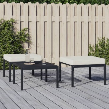 vidaXL Υποπόδια Κήπου 2 τεμ. 60x60x35cm Ατσάλι με Μαξιλάρια Χρ. Άμμου Διθέσιος