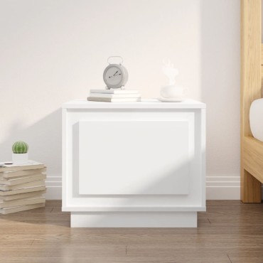 vidaXL Τραπεζάκι Σαλονιού Γυαλ. Λευκό 51x50x44cm Επεξεργ. Ξύλο 1 τεμ.