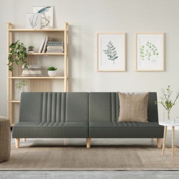 vidaXL Καναπές Κρεβάτι Σκούρο Γκρι Υφασμάτινος 200x100x33cm 1 τεμ. Γωνιακός