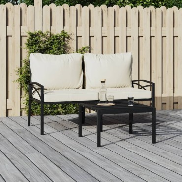 vidaXL Καρέκλες Κήπου 2 τεμ. 62x75x79cm Ατσάλινες Μαξιλάρια Χρ. Άμμου Διθέσιος