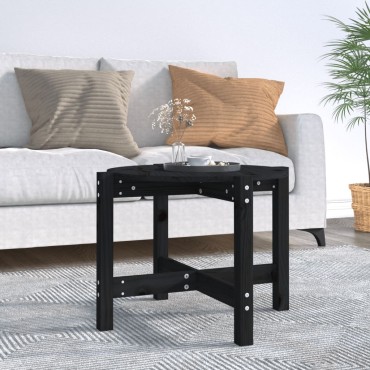 vidaXL Τραπεζάκι Σαλονιού Μαύρο 62,5x45cm από Μασίφ Ξύλο Πεύκου 1 τεμ.
