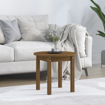 vidaXL Τραπεζάκι Σαλονιού Καφέ Μελί 45x40cm Μασίφ Ξύλο Πεύκου 1 τεμ.