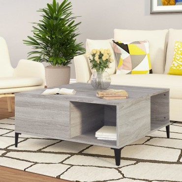 vidaXL Τραπεζάκι Σαλονιού Γκρι Sonoma 80x80x36,5cm Επεξεργασμένο Ξύλο 1 τεμ.